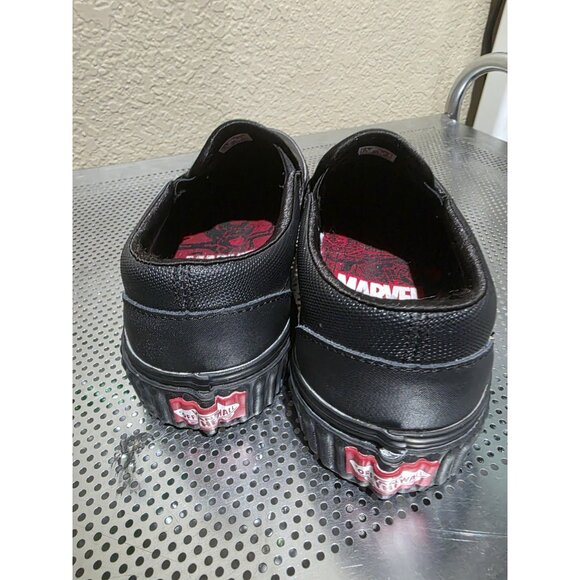 Vans Unisex X Marvel Leather Slip-On Shoes Black Widow Women's 8 Men's 6.5 - Picture 4 of 7
